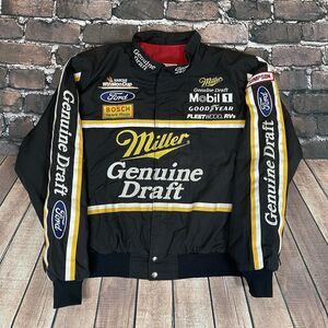 Vintage Nascar Miller Genuine Draft Rusty Wallace Racing Jacket Size XL 90s Rare
